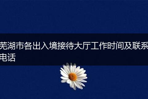 蕪湖市各出入境接待大廳工作時間及聯(lián)系電話