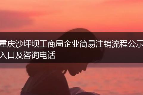 重慶沙坪壩工商局企業(yè)簡(jiǎn)易注銷流程公示入口及咨詢電話