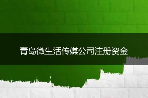 青島微生活傳媒公司注冊資金