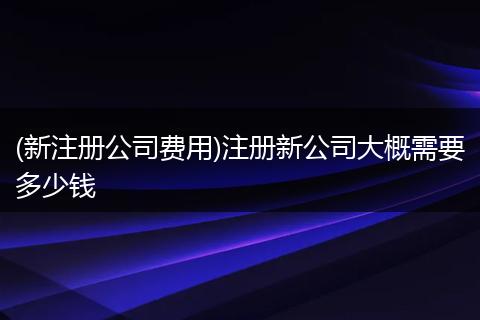 (新注冊公司費用)注冊新公司大概需要多少錢