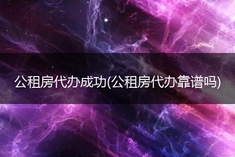 公租房代辦成功(公租房代辦靠譜嗎)