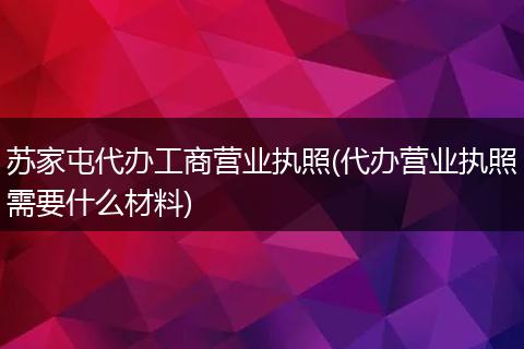 蘇家屯代辦工商營業(yè)執(zhí)照(代辦營業(yè)執(zhí)照需要什么材料)