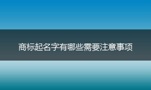 商標(biāo)起名字有哪些需要注意事項(xiàng)
