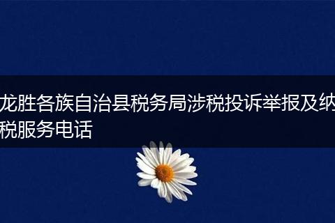 龍勝各族自治縣稅務(wù)局涉稅投訴舉報(bào)及納稅服務(wù)電話