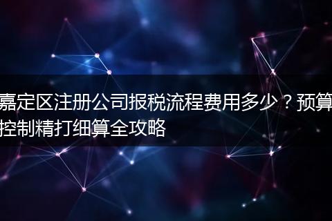 嘉定區(qū)注冊(cè)公司報(bào)稅流程費(fèi)用多少?預(yù)算控制精打細(xì)算全攻略