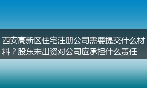 西安高新區(qū)住宅注冊公司需要提交什么材料？股東未出資對公司應(yīng)承擔(dān)什么責(zé)任