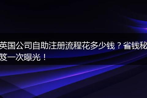 英國公司自助注冊流程花多少錢？省錢秘笈一次曝光！