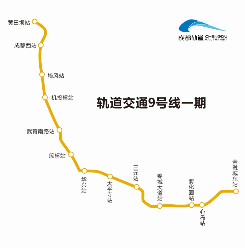 成都地鐵9號(hào)線一期最新進(jìn)展：完成10個(gè)車站移交