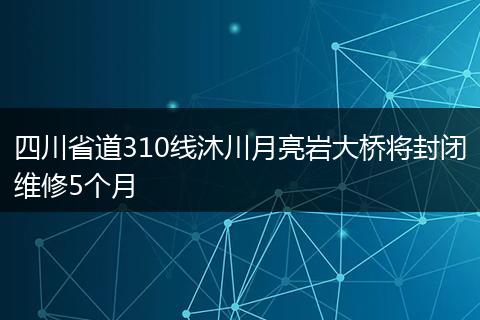 四川省道310線沐川月亮巖大橋?qū)⒎忾]維修5個月