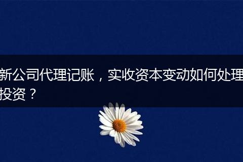 新公司代理記賬，實(shí)收資本變動(dòng)如何處理投資？