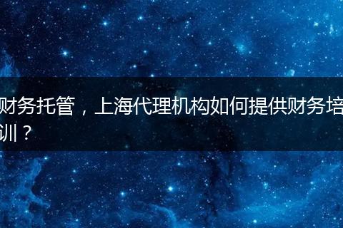 財務(wù)托管，上海代理機構(gòu)如何提供財務(wù)培訓(xùn)？