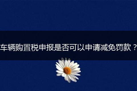 車輛購置稅申報是否可以申請減免罰款？