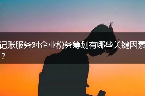 記賬服務(wù)對企業(yè)稅務(wù)籌劃有哪些關(guān)鍵因素？