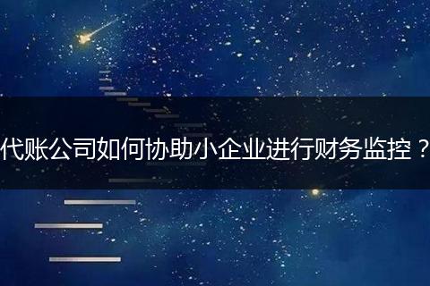 代賬公司如何協(xié)助小企業(yè)進行財務(wù)監(jiān)控？