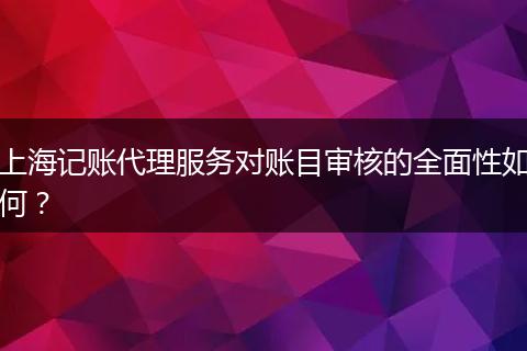 上海記賬代理服務(wù)對賬目審核的全面性如何？