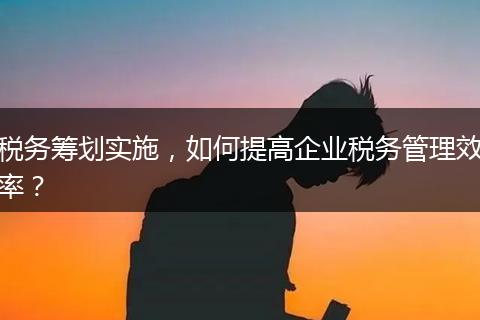 稅務(wù)籌劃實(shí)施，如何提高企業(yè)稅務(wù)管理效率？