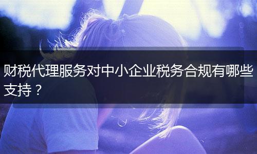 財稅代理服務對中小企業(yè)稅務合規(guī)有哪些支持？