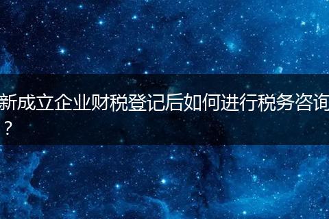 新成立企業(yè)財稅登記后如何進行稅務咨詢？