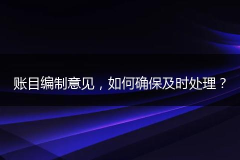 賬目編制意見(jiàn)，如何確保及時(shí)處理？