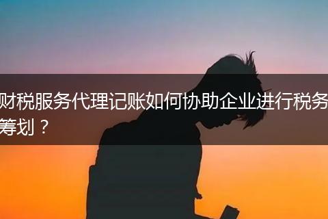 財(cái)稅服務(wù)代理記賬如何協(xié)助企業(yè)進(jìn)行稅務(wù)籌劃？