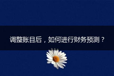 調(diào)整賬目后，如何進(jìn)行財(cái)務(wù)預(yù)測(cè)？
