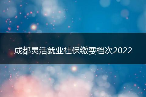 成都靈活就業(yè)社保繳費(fèi)檔次2022