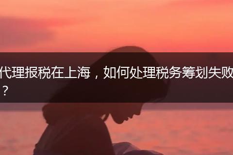 代理報(bào)稅在上海，如何處理稅務(wù)籌劃失??？