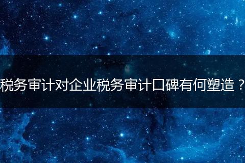 稅務(wù)審計(jì)對企業(yè)稅務(wù)審計(jì)口碑有何塑造？