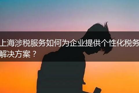 上海涉稅服務(wù)如何為企業(yè)提供個(gè)性化稅務(wù)解決方案？