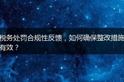 稅務(wù)處罰合規(guī)性反饋，如何確保整改措施有效？