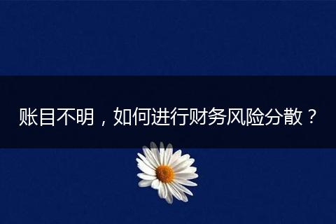 賬目不明，如何進(jìn)行財(cái)務(wù)風(fēng)險(xiǎn)分散？