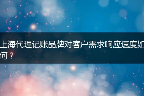 上海代理記賬品牌對(duì)客戶需求響應(yīng)速度如何？