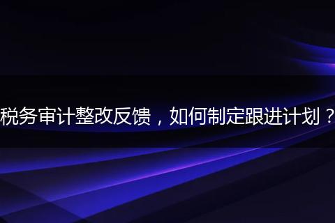 稅務(wù)審計(jì)整改反饋，如何制定跟進(jìn)計(jì)劃？