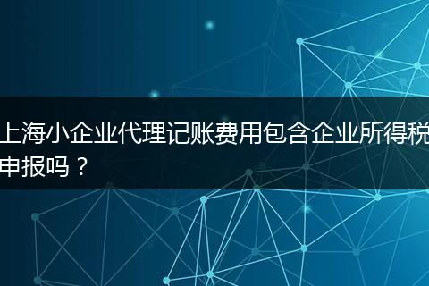 上海小企業(yè)代理記賬費用包含企業(yè)所得稅申報嗎？