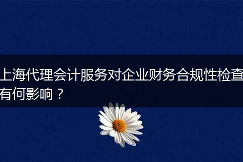 上海代理會計服務(wù)對企業(yè)財務(wù)合規(guī)性檢查有何影響？