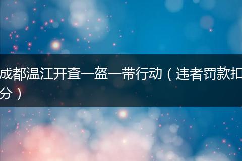 成都溫江開查一盔一帶行動（違者罰款扣分）