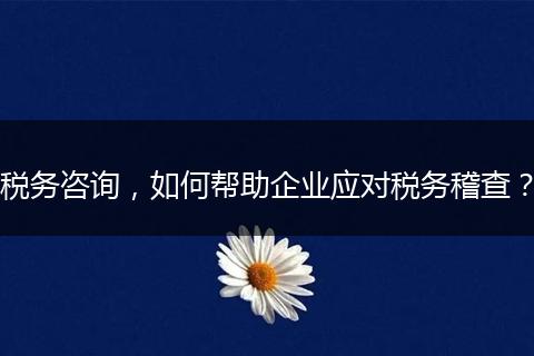 稅務咨詢，如何幫助企業(yè)應對稅務稽查？