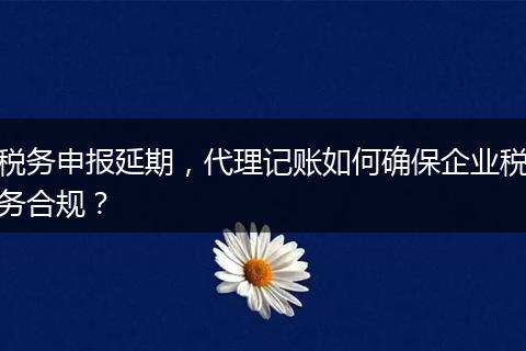 稅務(wù)申報延期，代理記賬如何確保企業(yè)稅務(wù)合規(guī)？