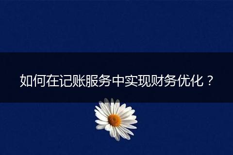 如何在記賬服務(wù)中實(shí)現(xiàn)財務(wù)優(yōu)化？