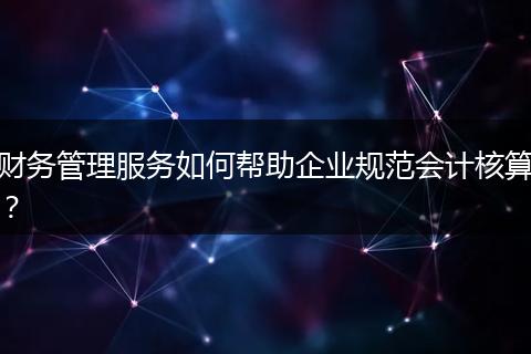 財務管理服務如何幫助企業(yè)規(guī)范會計核算？