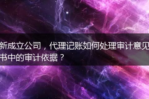 新成立公司，代理記賬如何處理審計意見書中的審計依據(jù)？