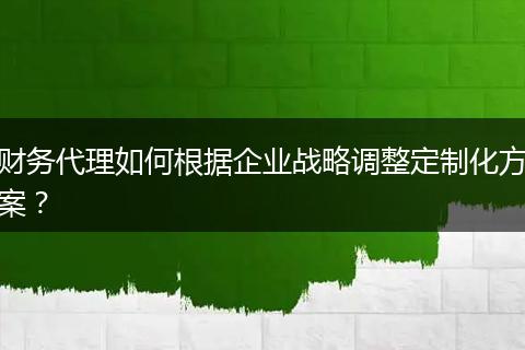 財務代理如何根據(jù)企業(yè)戰(zhàn)略調(diào)整定制化方案？