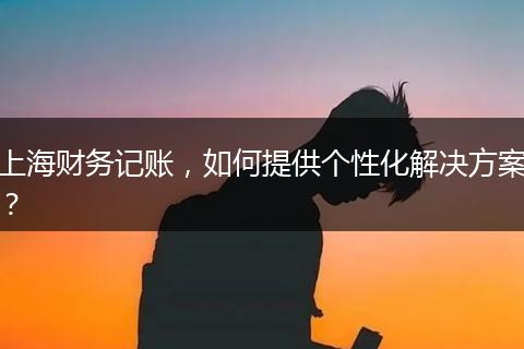 上海財務(wù)記賬，如何提供個性化解決方案？