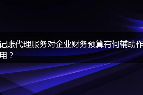 記賬代理服務對企業(yè)財務預算有何輔助作用？