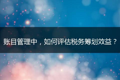 賬目管理中，如何評(píng)估稅務(wù)籌劃效益？