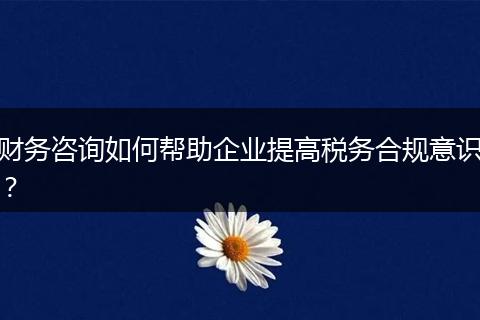 財(cái)務(wù)咨詢?nèi)绾螏椭髽I(yè)提高稅務(wù)合規(guī)意識？