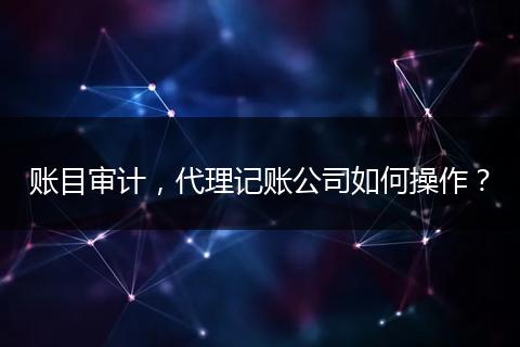 賬目審計(jì)，代理記賬公司如何操作？