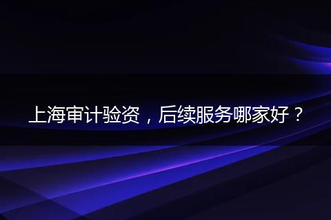 上海審計(jì)驗(yàn)資，后續(xù)服務(wù)哪家好？