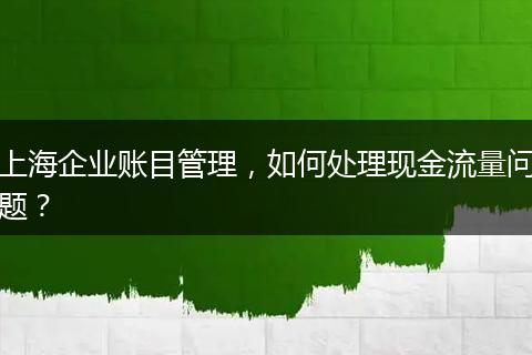 上海企業(yè)賬目管理，如何處理現(xiàn)金流量問題？