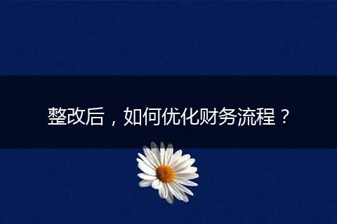 整改后，如何優(yōu)化財務(wù)流程？